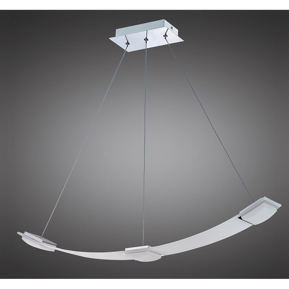 Thea Pendant 3 Light 21W LED 3000K, 1890lm, Satin Aluminium/Frosted Acrylic, 3yrs Warranty