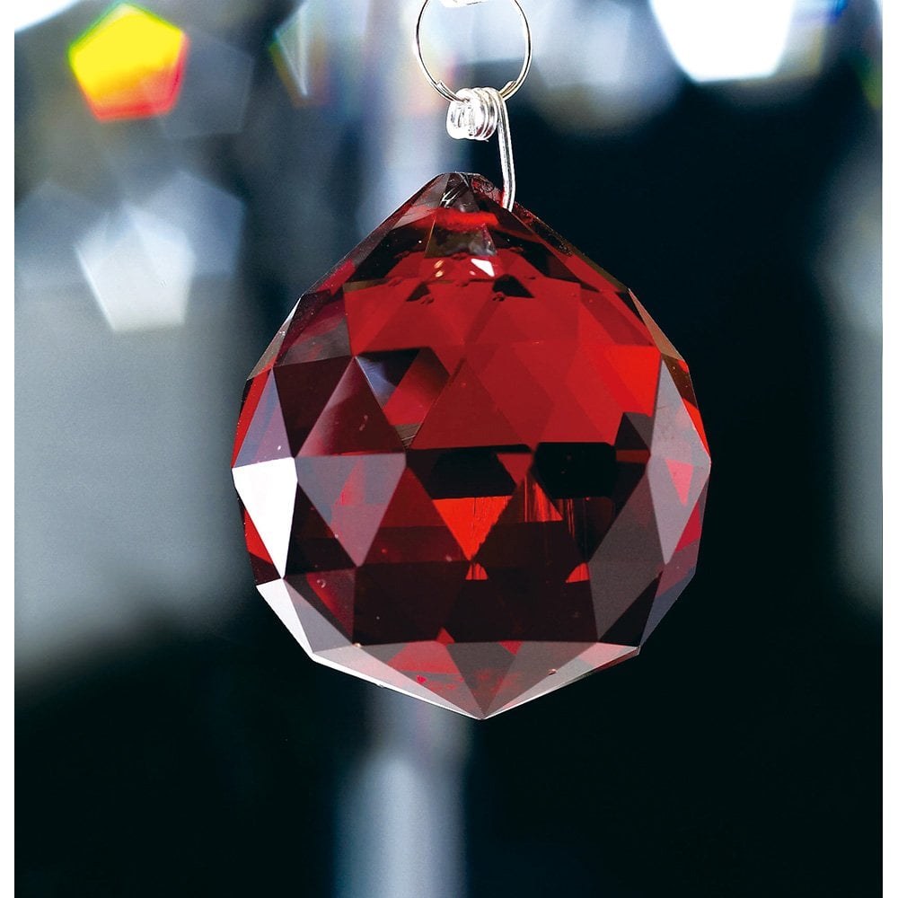 Crystal Sphere Without Ring Red 40mm