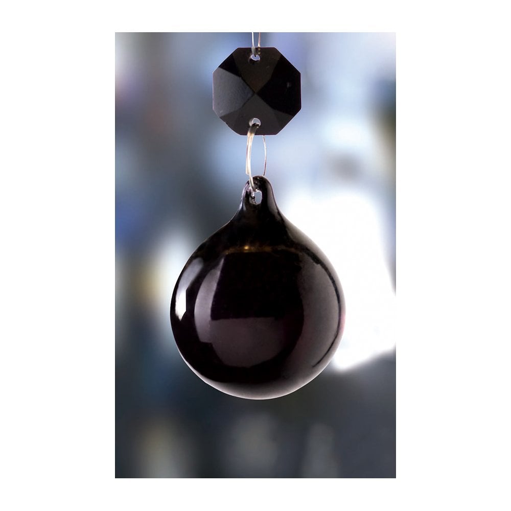 Glass Ball Black Without Ring 30mm