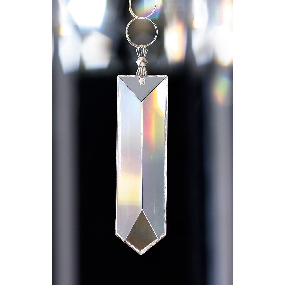 Crystal Pointed Rectangle Without Ring Clear 63mm