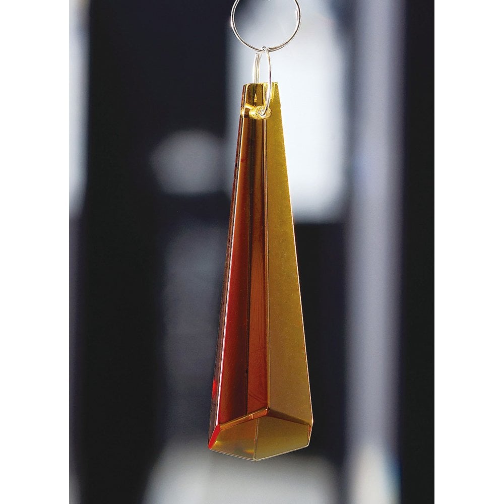 Crystal Hexagonal Drop Without Ring Amber 62mm