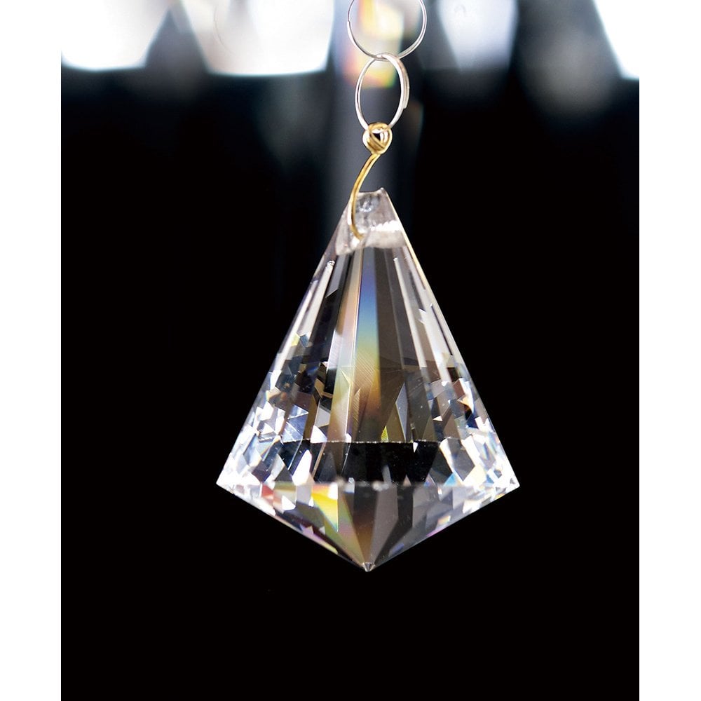 Crystal Pyramid Without Ring Smoked 30mm