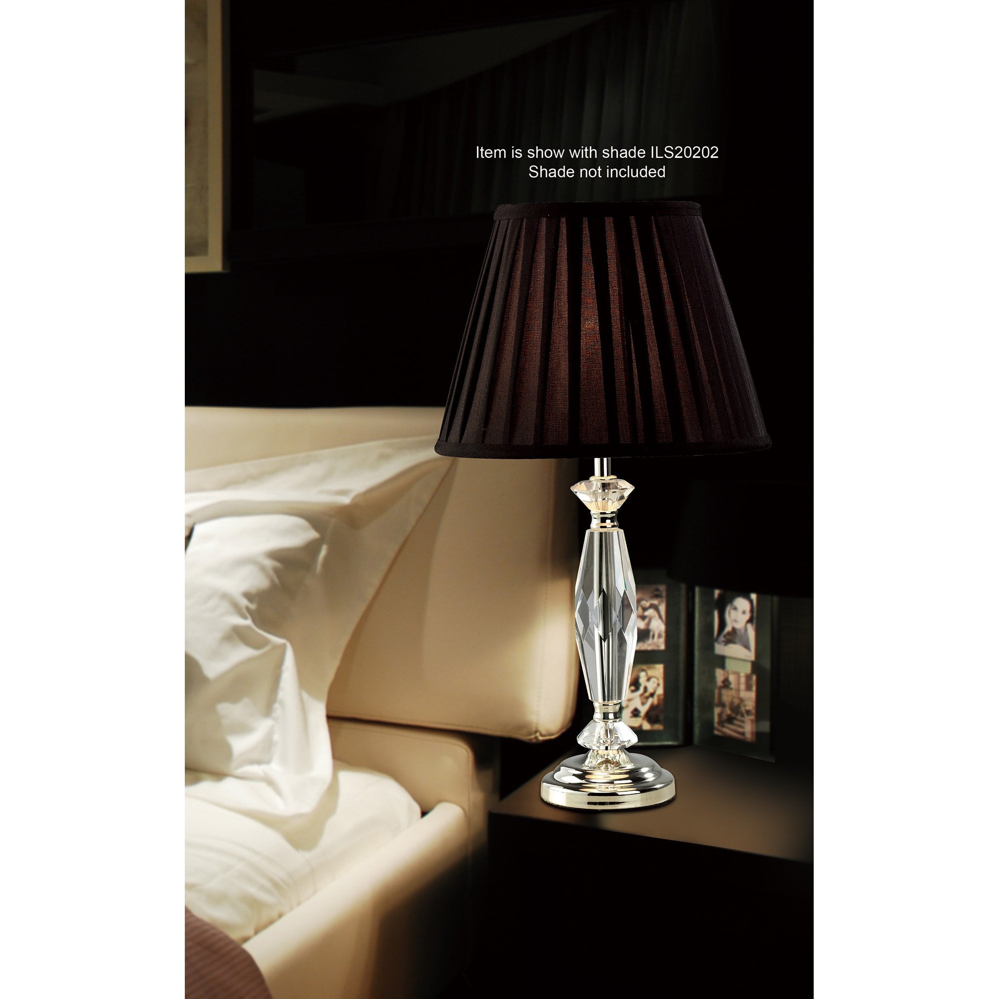 Nexon Crystal Table Lamp Without Shade 1 Light Silver Finish