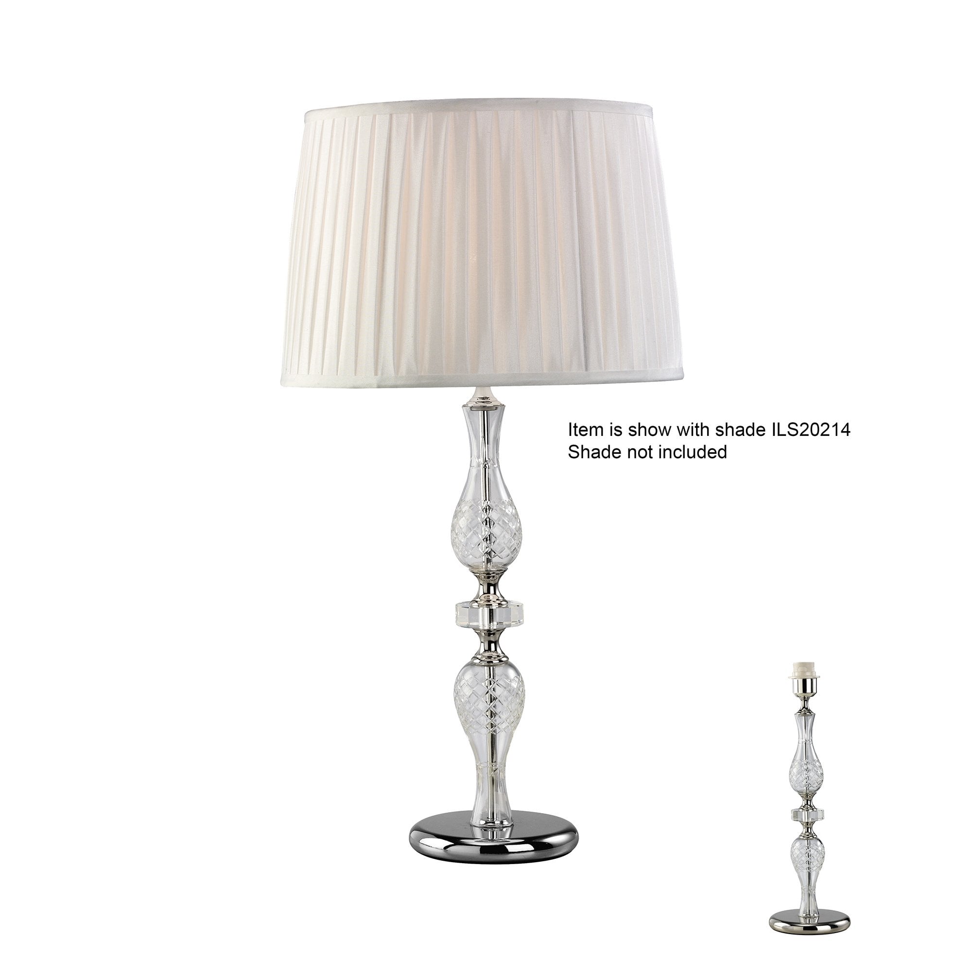 Albas Crystal Table Lamp Without Shade 1 Light Silver Finish