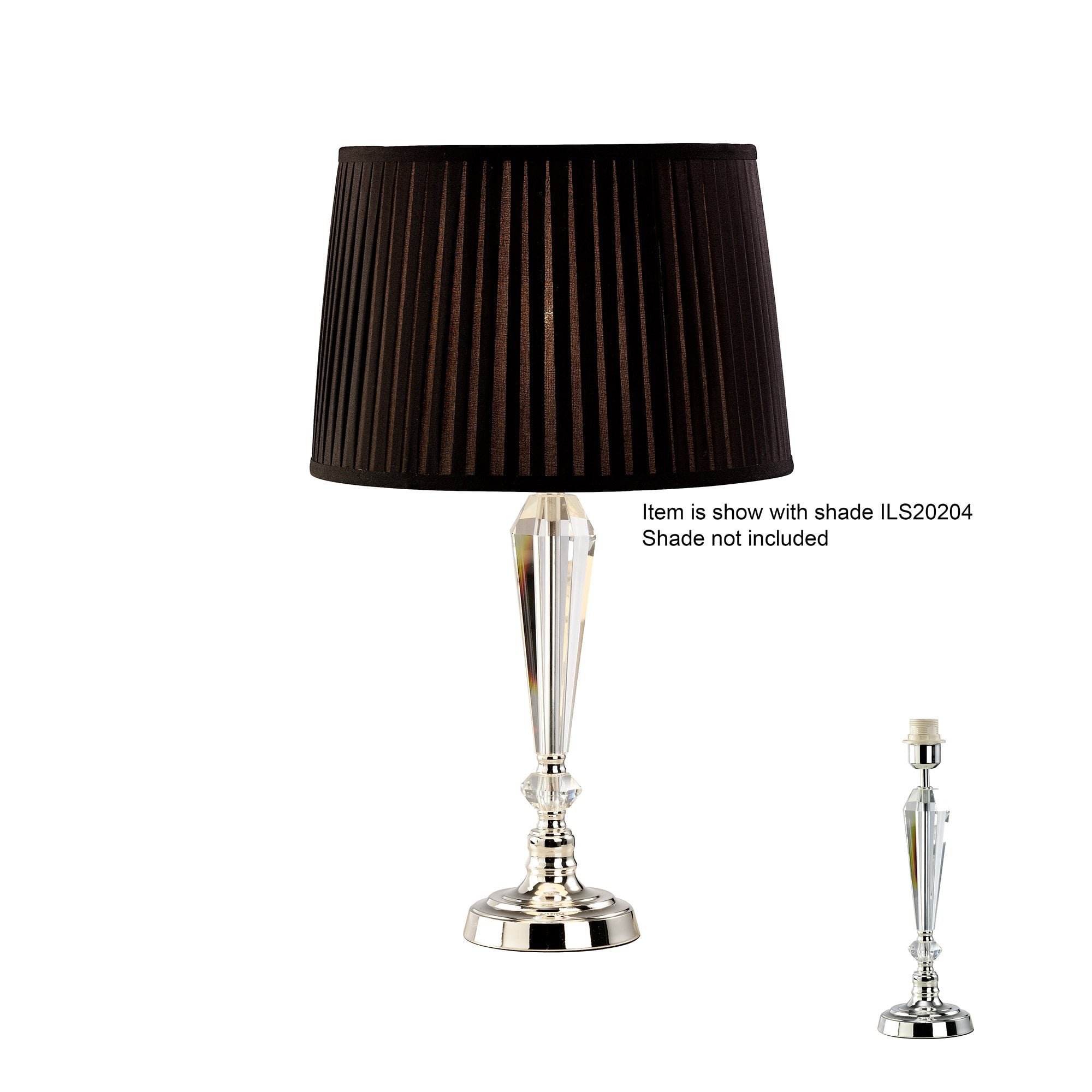 Freya Crystal Table Lamp Without Shade 1 Light Silver Finish