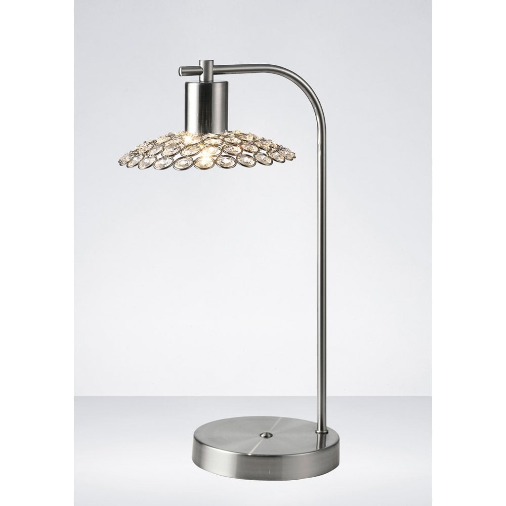 Ellen 1 Light Table Lamp Satin Nickel/Crystal