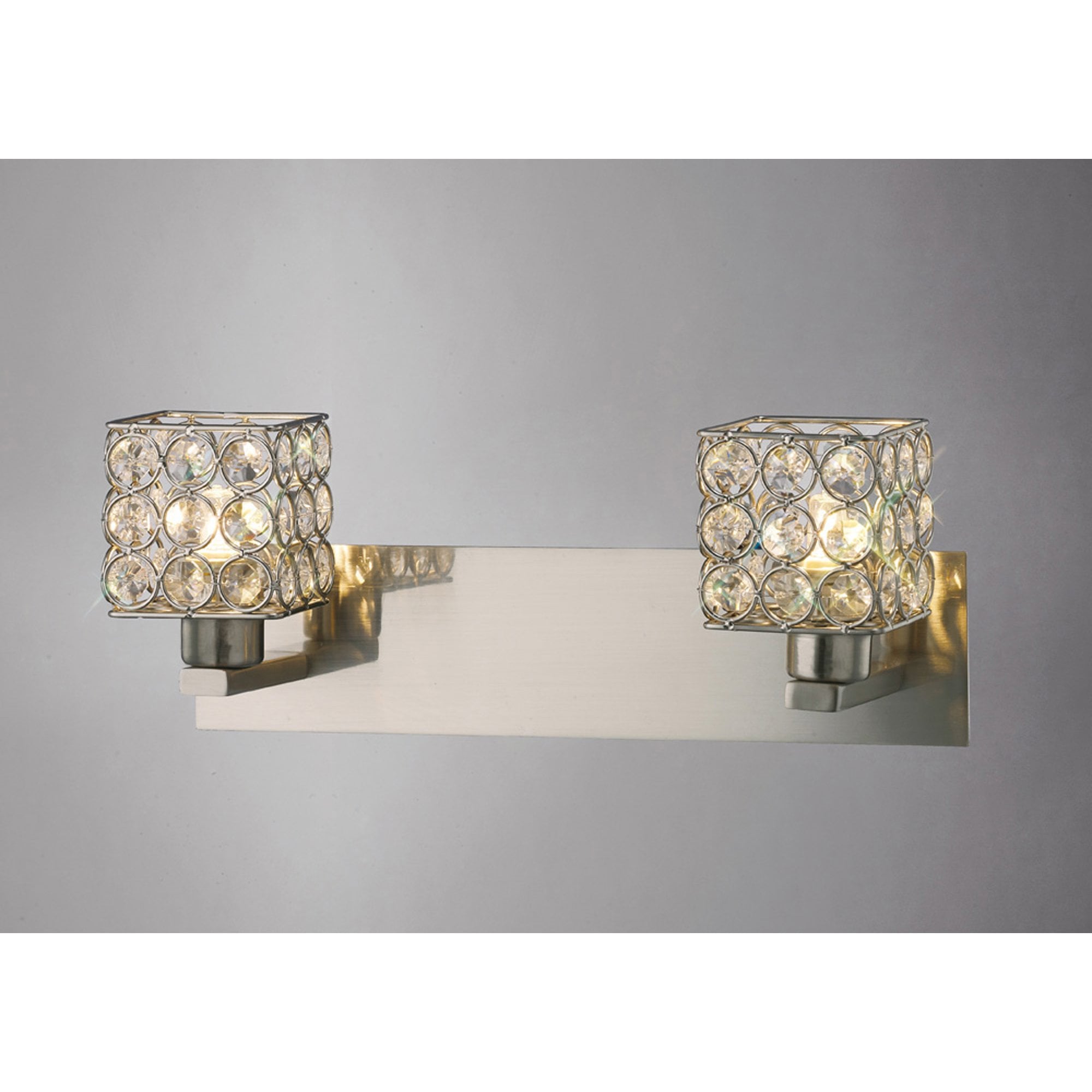 Elsa Wall Lamp 2 Light Satin Nickel/Crystal