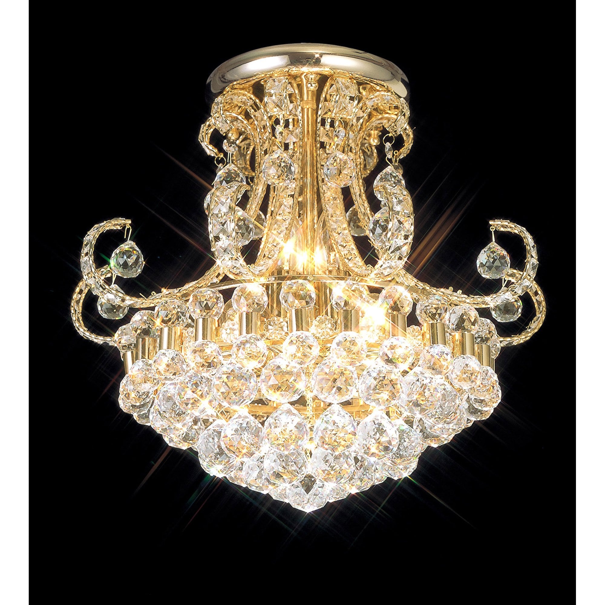 Pearl Ceiling 9 Light French Gold/Crystal