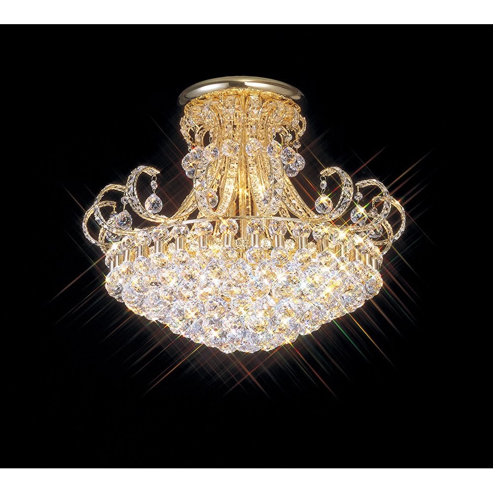 Pearl Ceiling 12 Light French Gold/Crystal