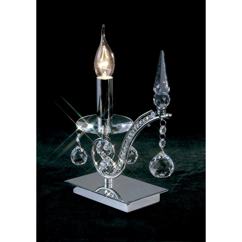 Tara Table Lamp 1 Light Polished Chrome/Crystal