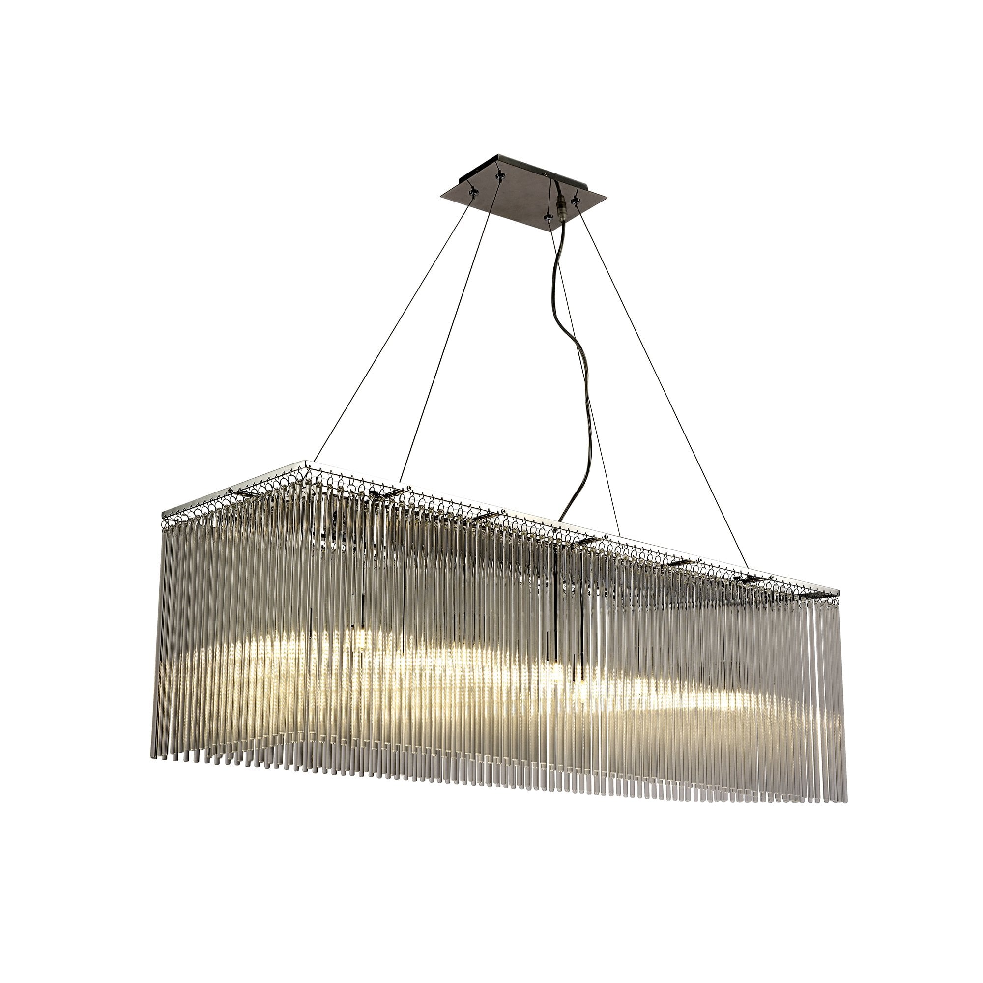 Zanthe Pendant Rectangular 10 Light  Polished Chrome/Clear Glass