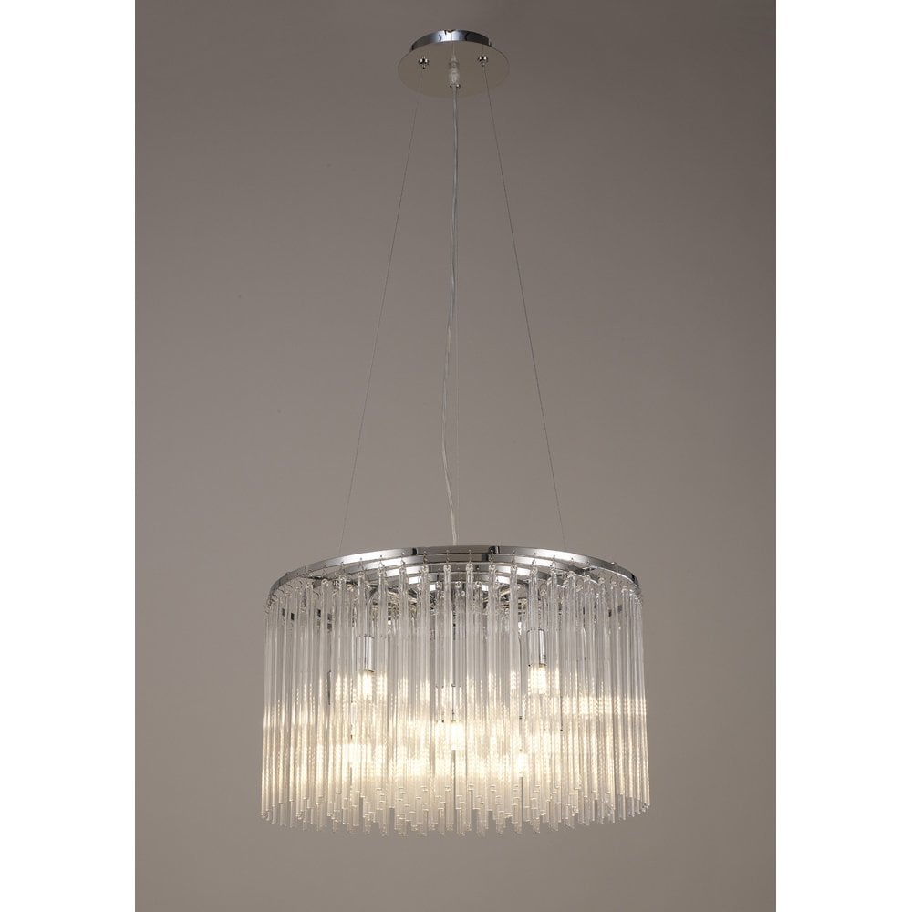 Zanthe Pendant Round 10 Light Polished Chrome/Clear Glass