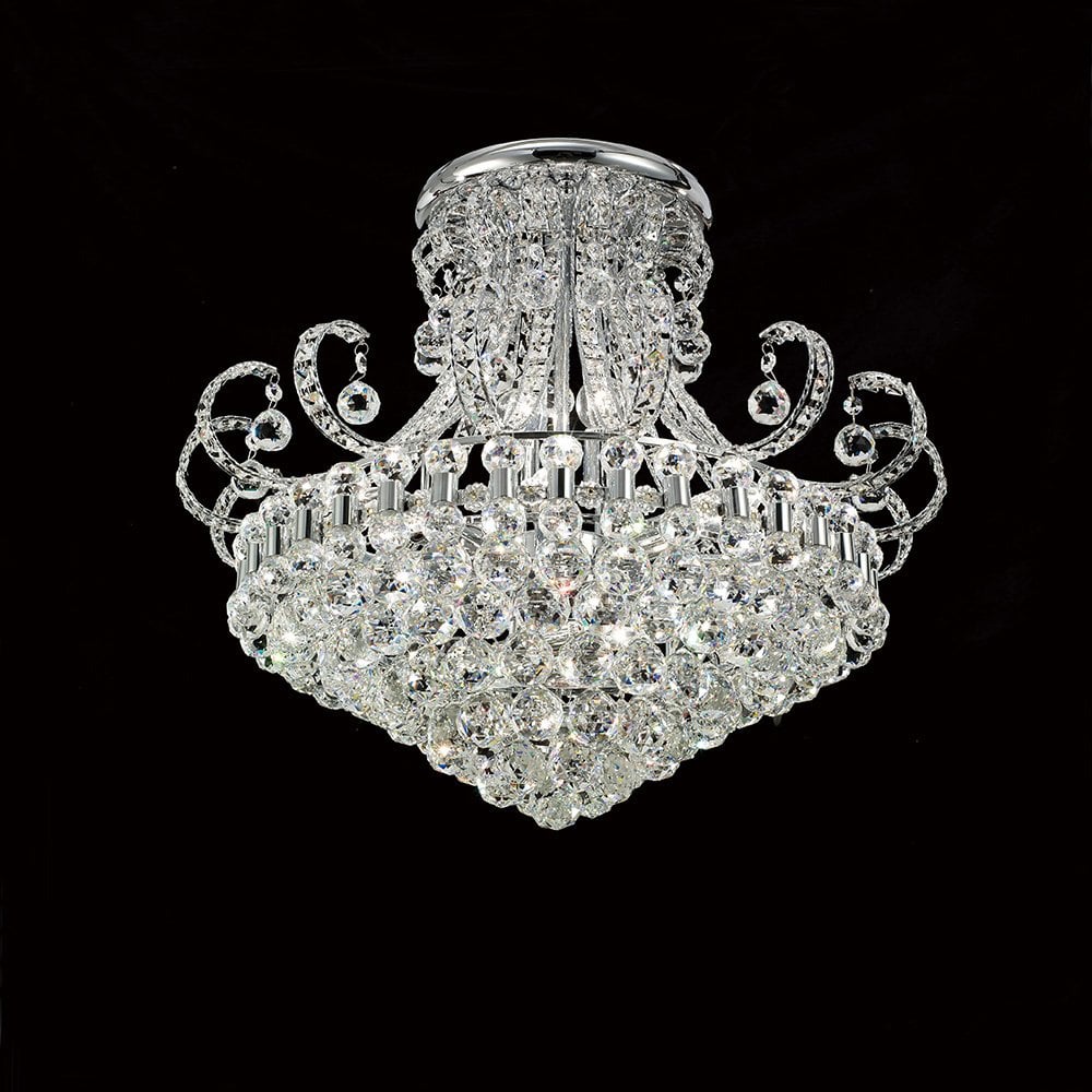 Pearl Ceiling Round 12 Light Polished Chrome/Crystal