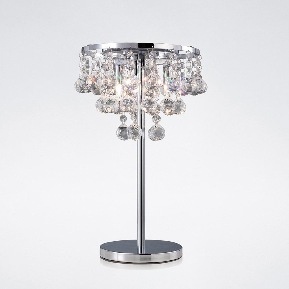 Atla Table Lamp 3 Light Polished Chrome/Crystal