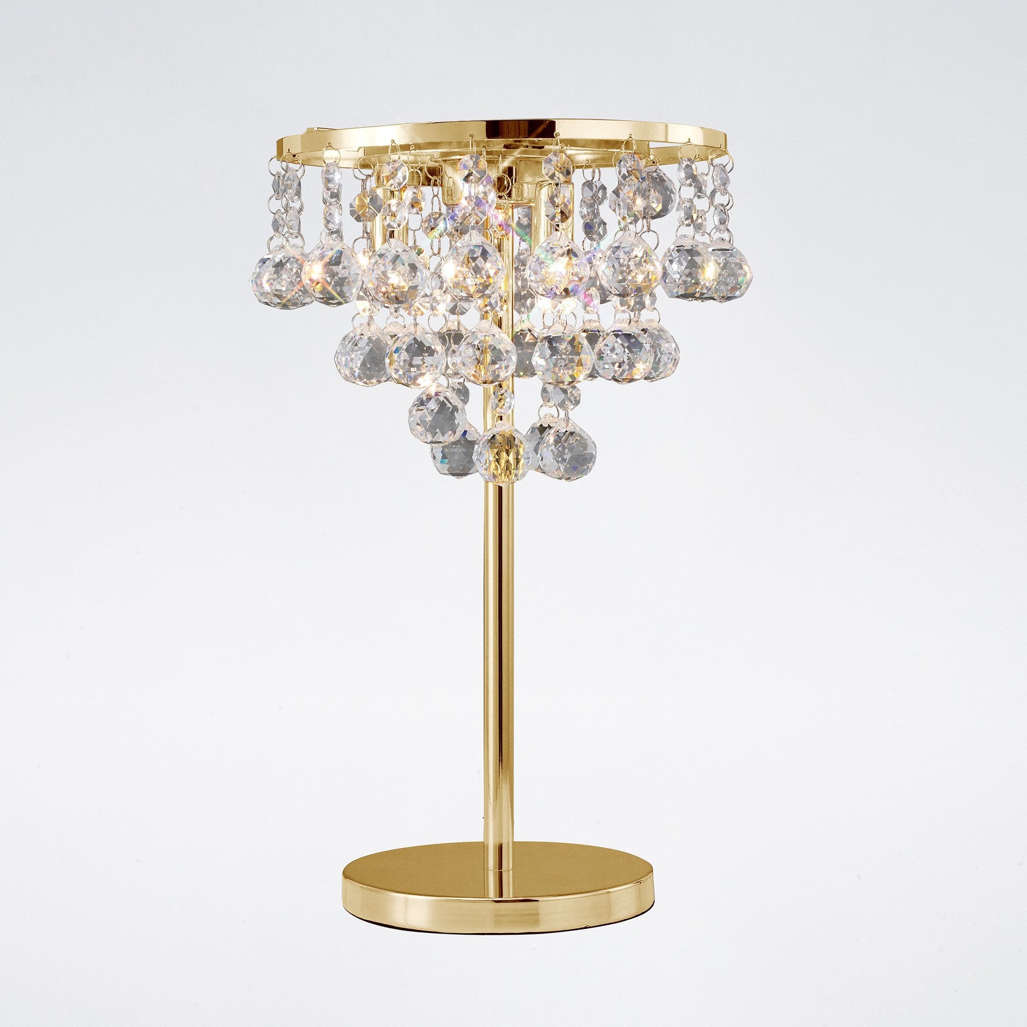 Atla Table Lamp 3 Light French Gold/Crystal