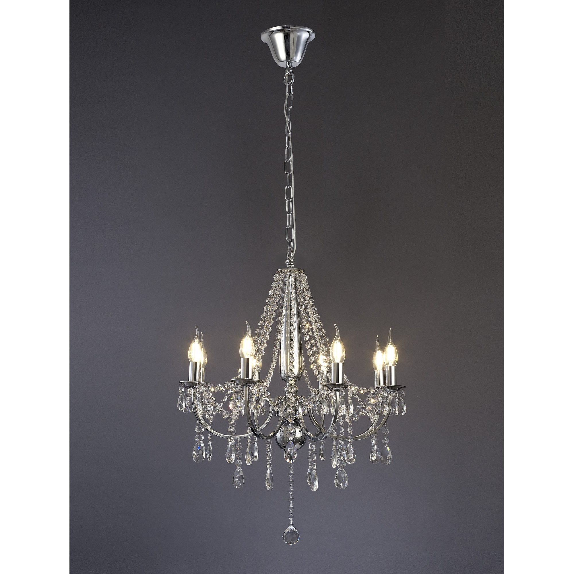 Olivia Pendant Without Shade 8 Light Polished Chrome/Crystal