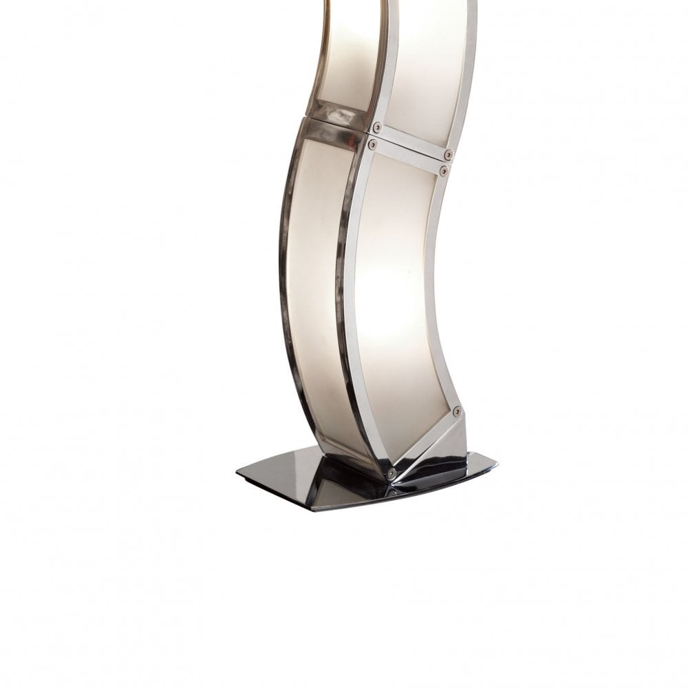 Duna E27 Table Lamp 2 Light E27, Polished Chrome/White Acrylic