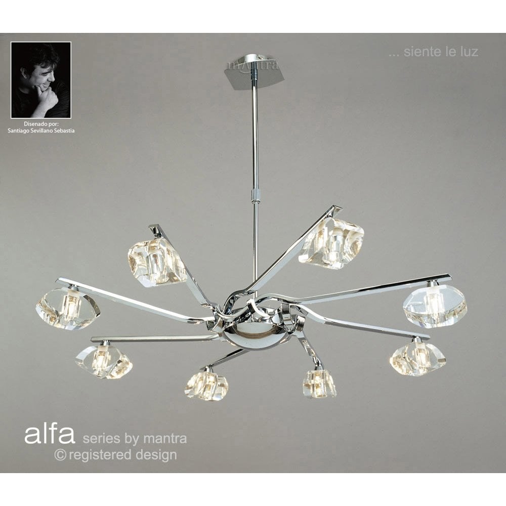 Alfa Pendant 8 Light G9, Polished Chrome