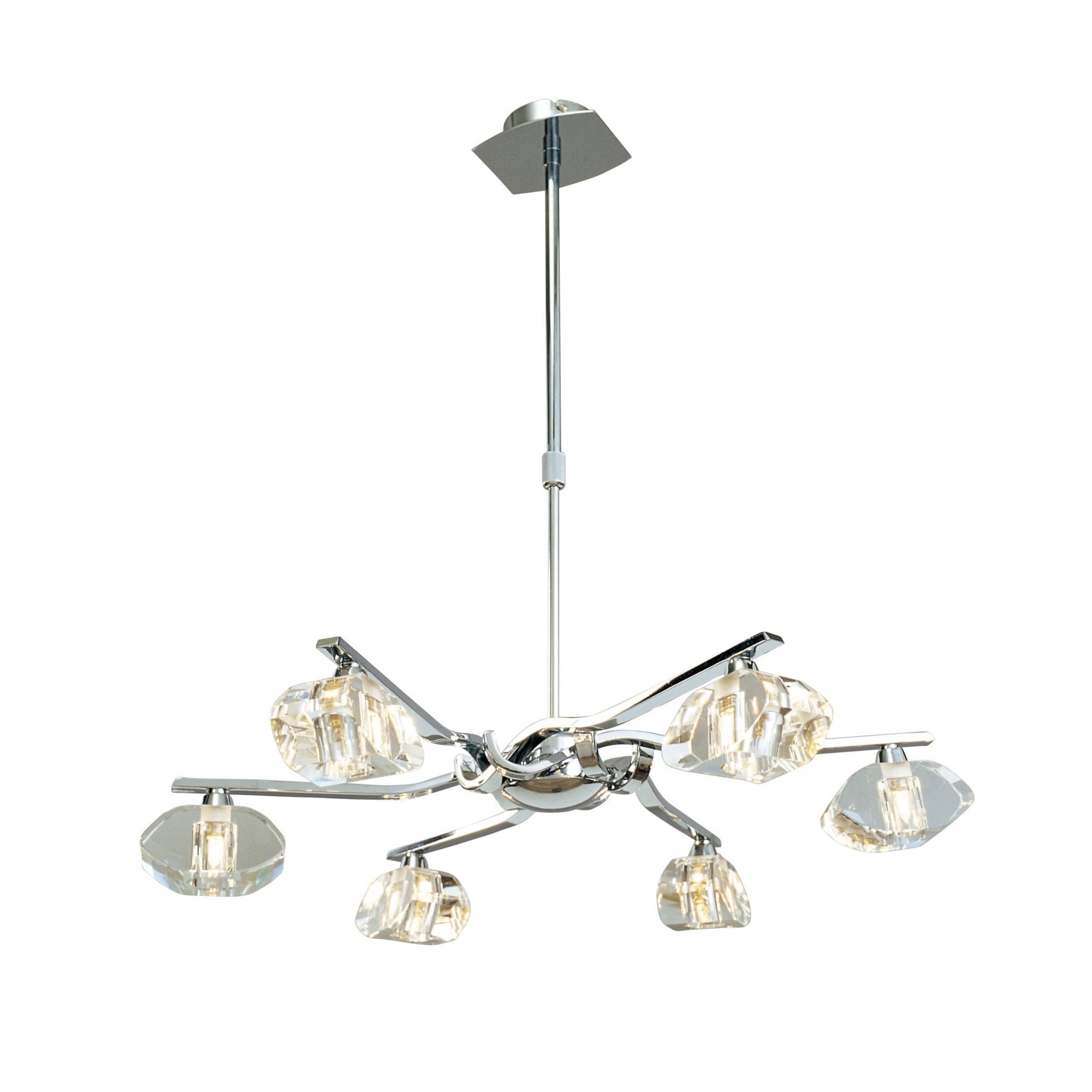 Alfa Telescopic Semi Flush Convertible 6 Light G9, Polished Chrome