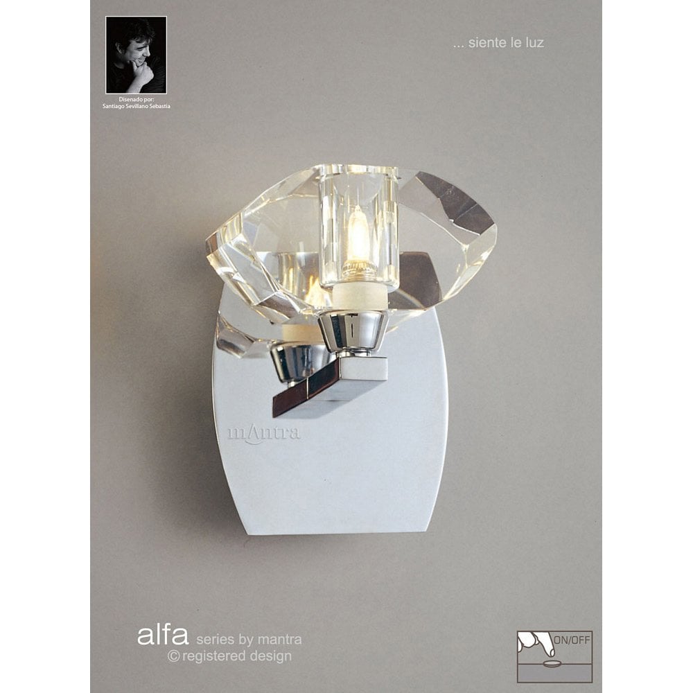 Alfa Wall Lamp Switched 1 Light G9, Polished Chrome