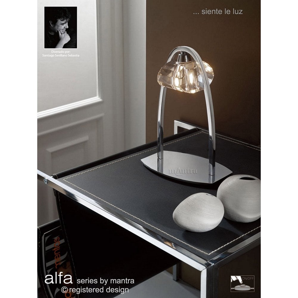 Alfa Large Table Lamp 1 Light G9, Polished Chrome