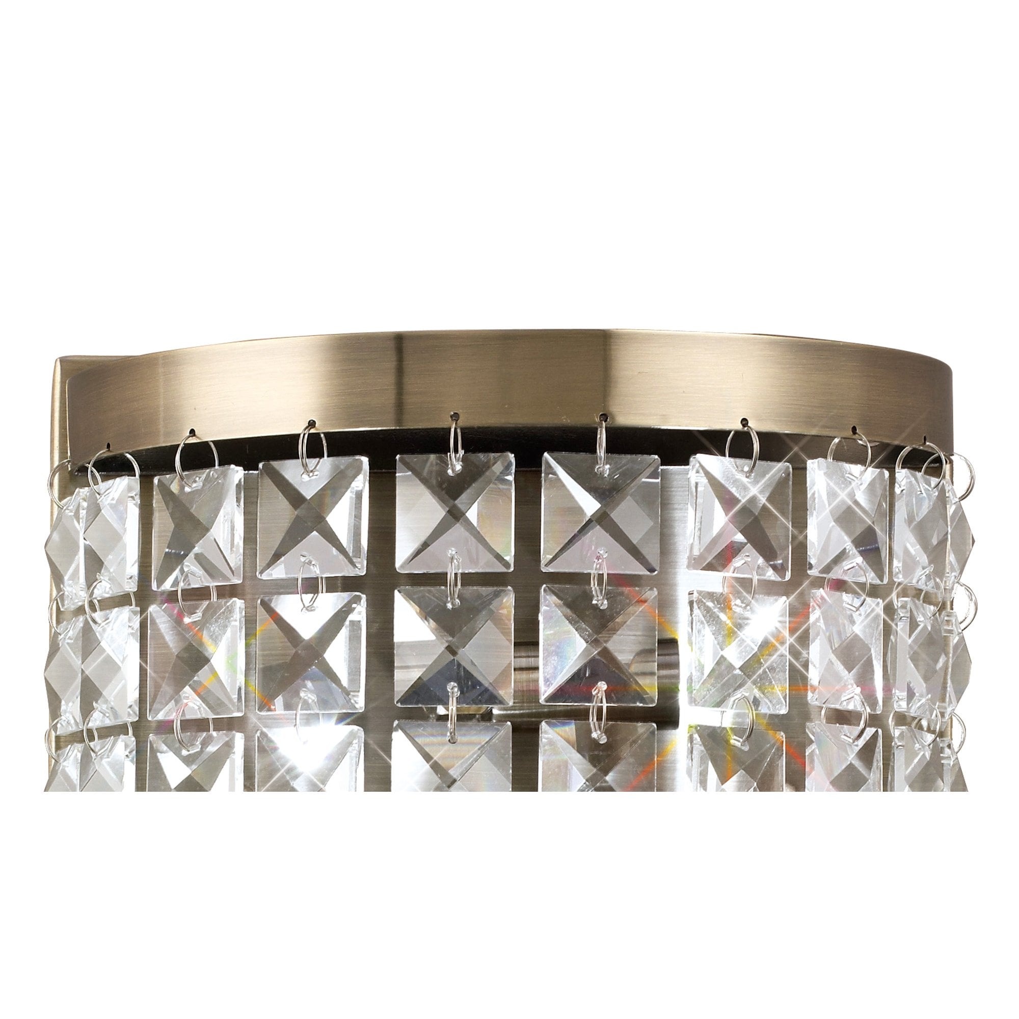 Cortina Wall Lamp 2 Light Antique Brass/Crystal