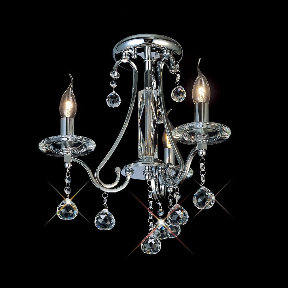 Bianco Ceiling 3 Light Polished Chrome/Crystal