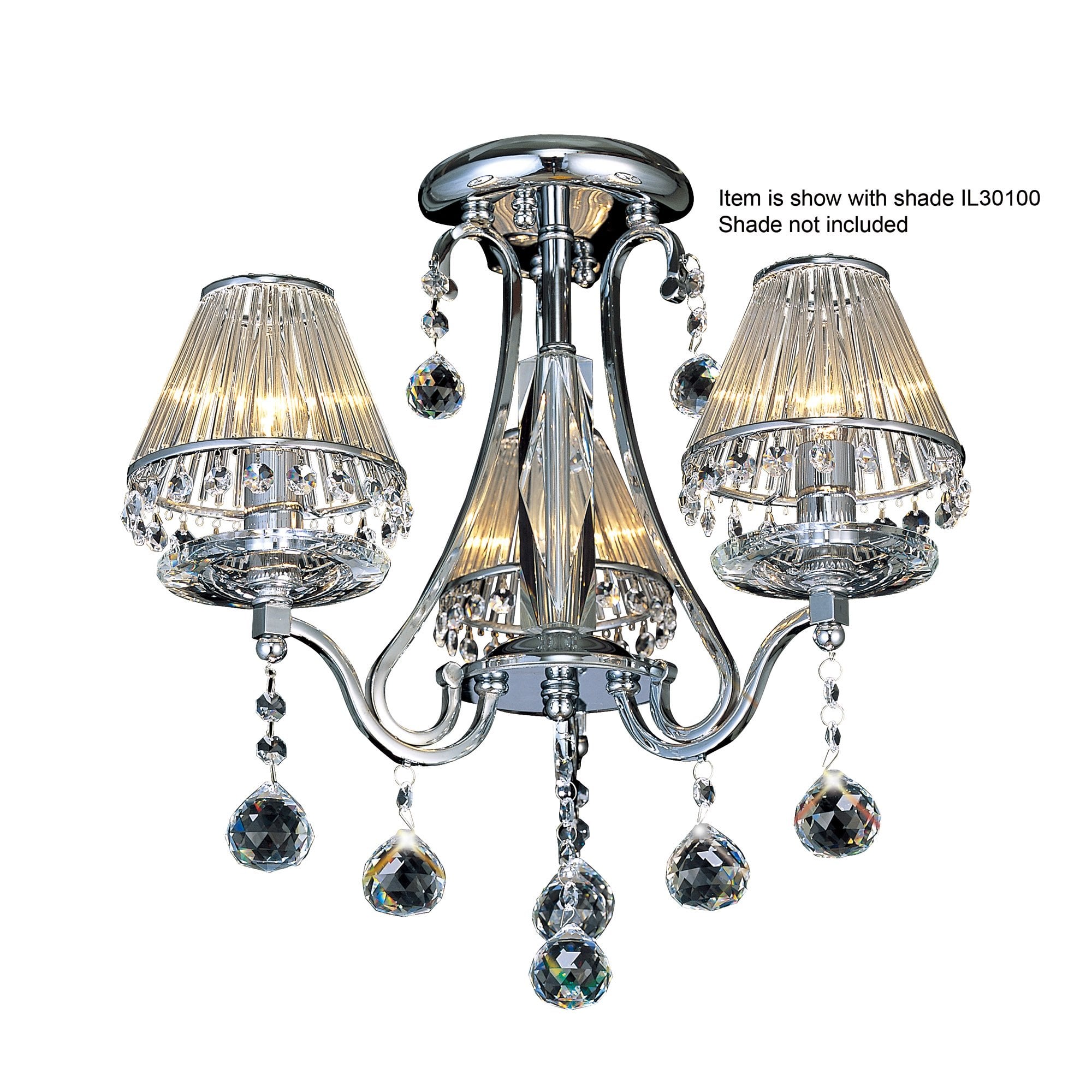 Bianco Ceiling 3 Light Polished Chrome/Crystal