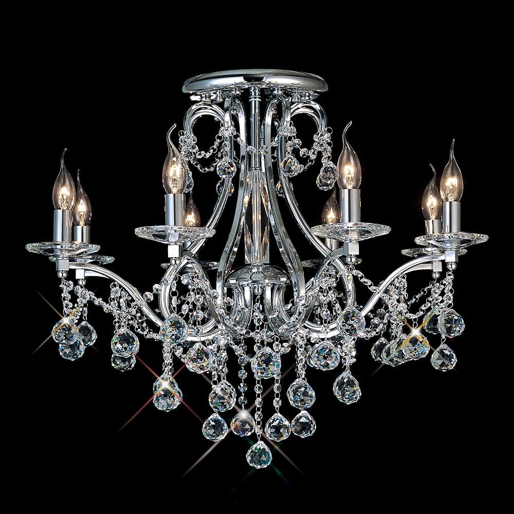 Bianco Ceiling 8 Light Polished Chrome/Crystal