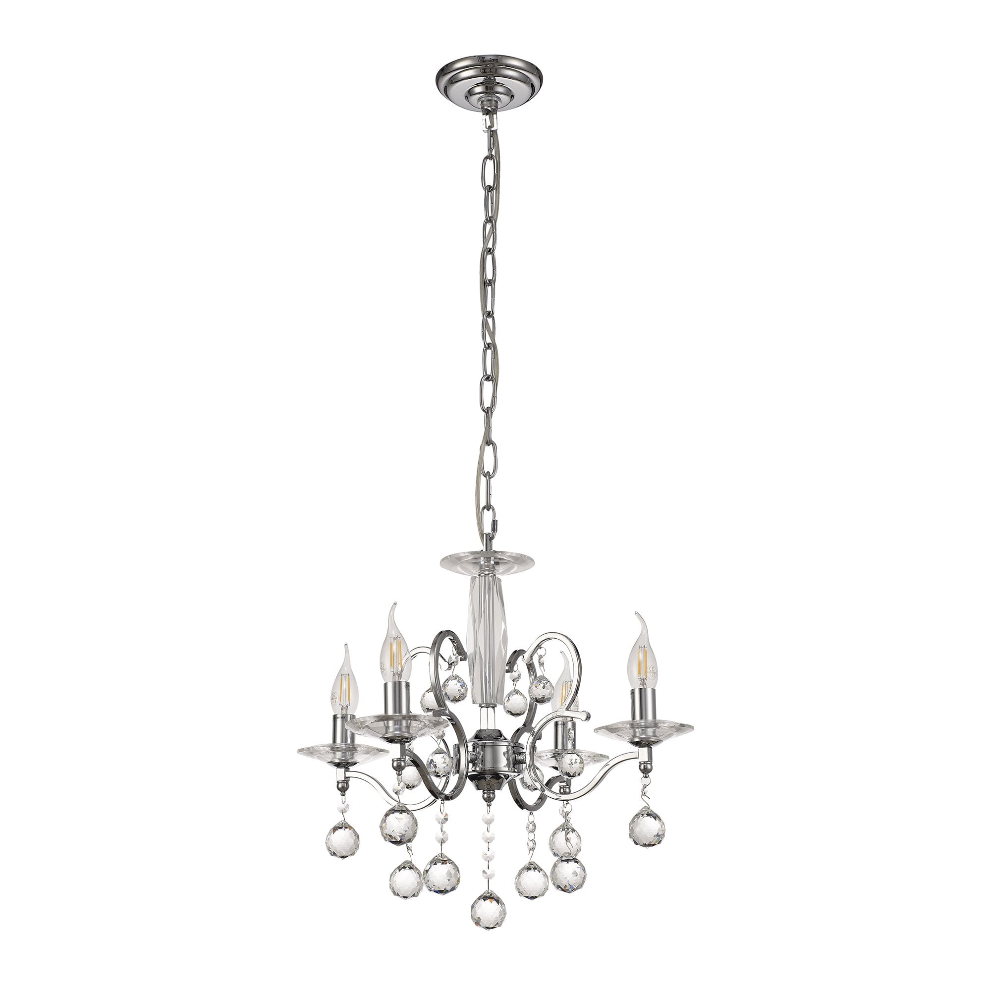 Zinta Pendant 4 Light Polished Chrome/Crystal