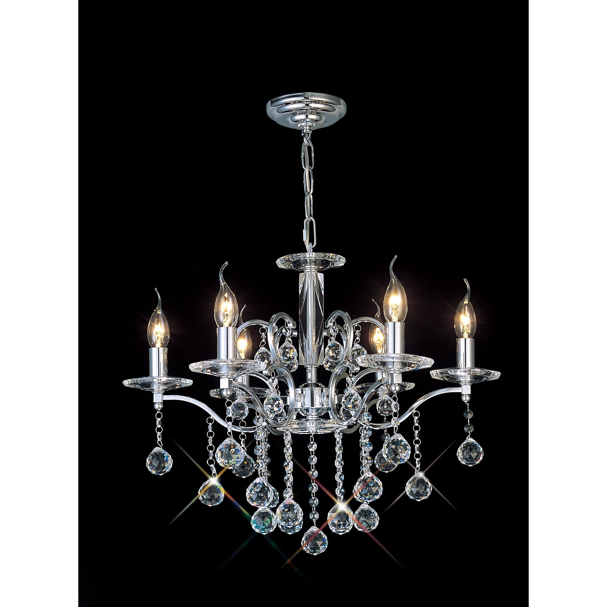 Zinta Pendant 6 Light Polished Chrome/Crystal