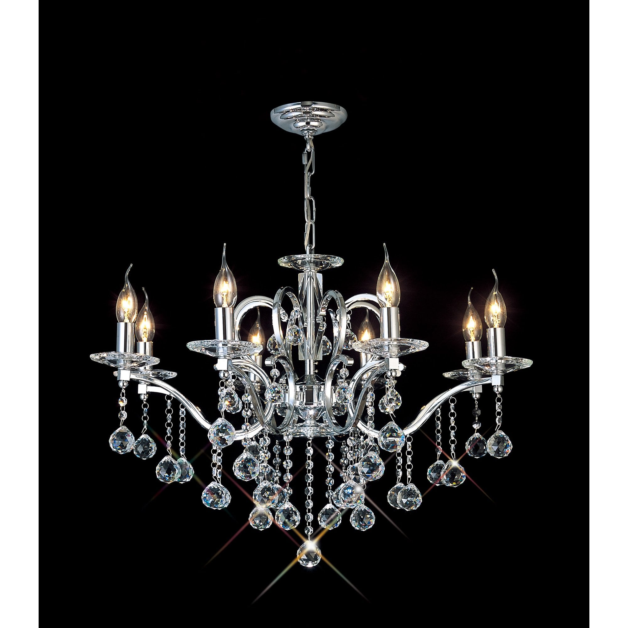 Zinta Pendant 8 Light Polished Chrome/Crystal