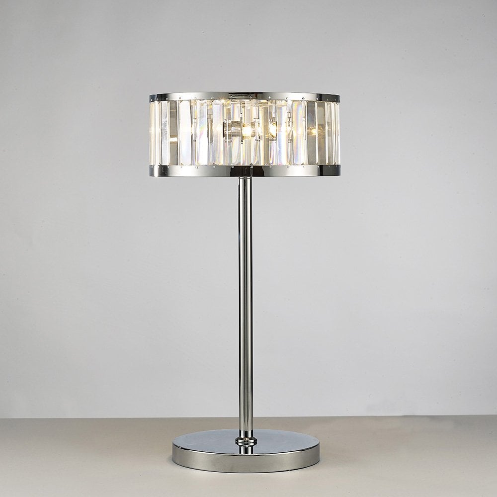 Torre Table Lamp 3 Light Polished Chrome/Crystal