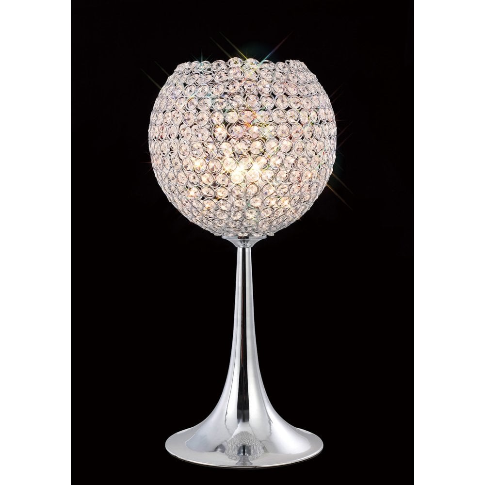 Ava Table Lamp 3 Light Polished Chrome/Crystal