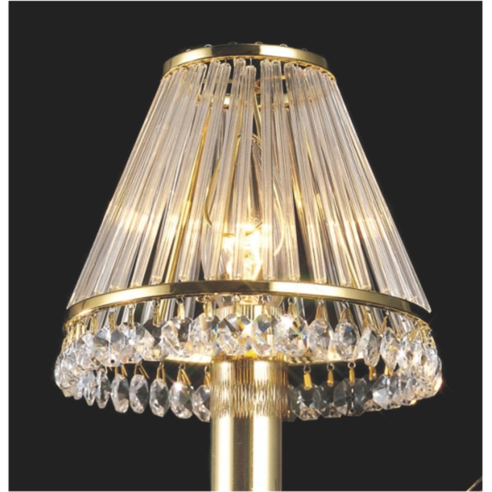 Crystal Clip-On Shade With Clear Glass Rods French Gold/Crystal