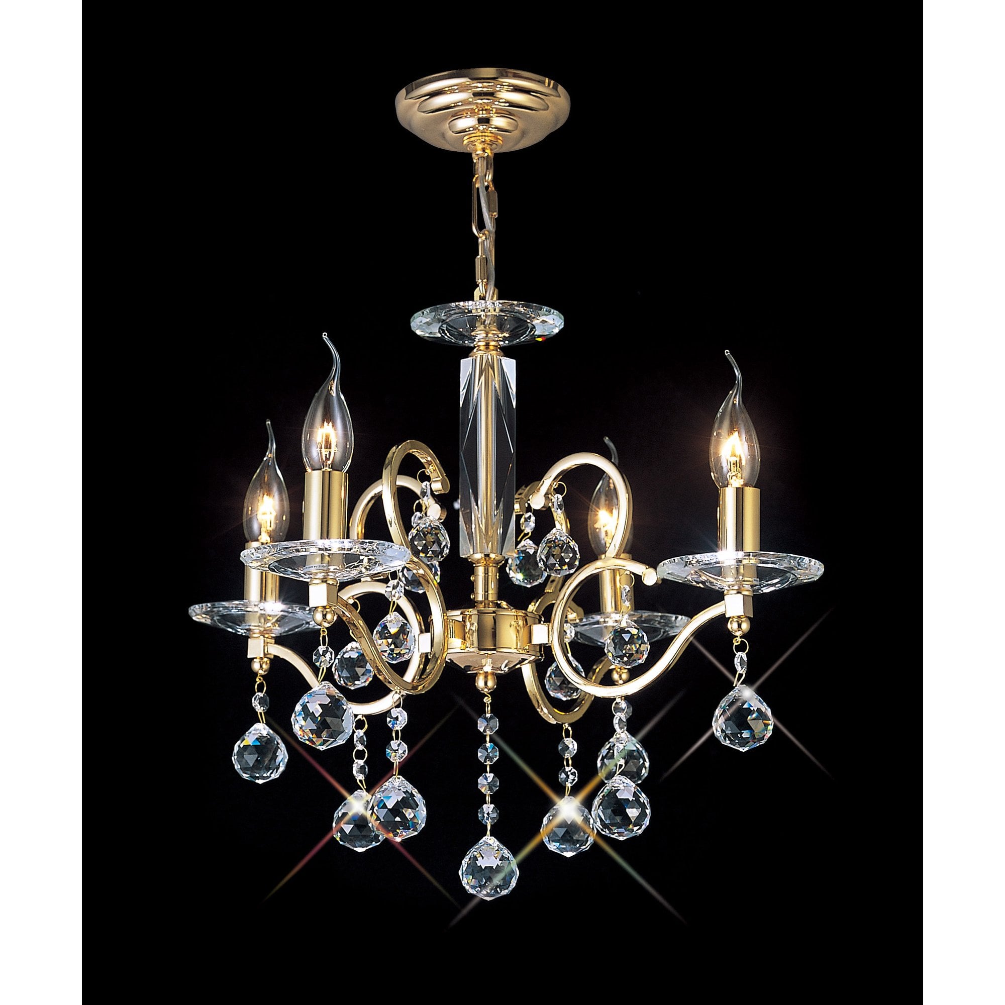 Zinta Pendant 4 Light French Gold/Crystal