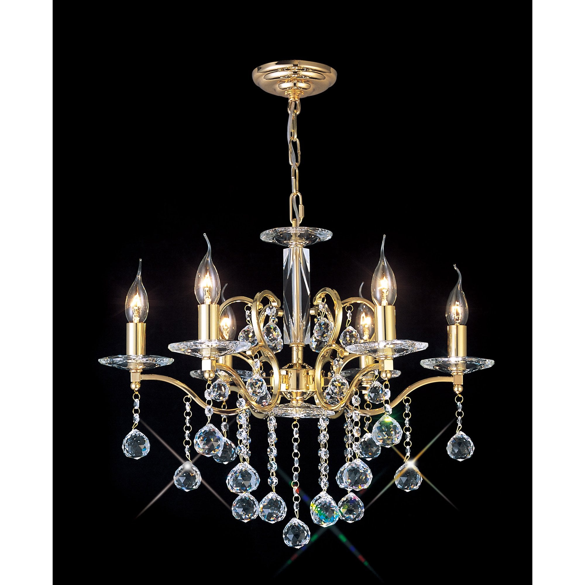 Zinta Pendant 6 Light French Gold/Crystal