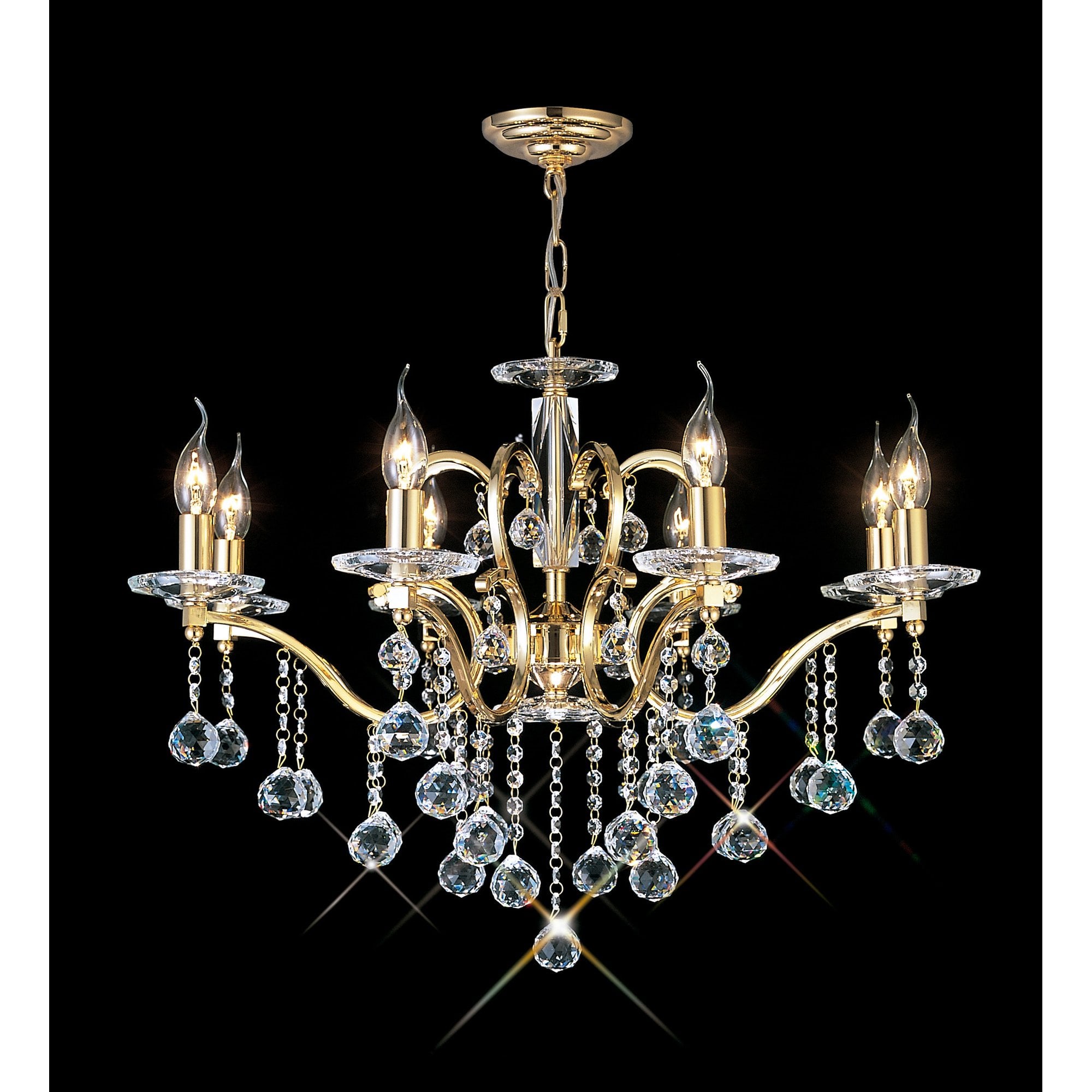 Zinta Pendant 8 Light French Gold/Crystal