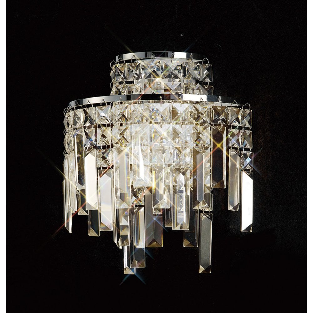 Maddison Wall Lamp 2 Light Polished Chrome/Crystal