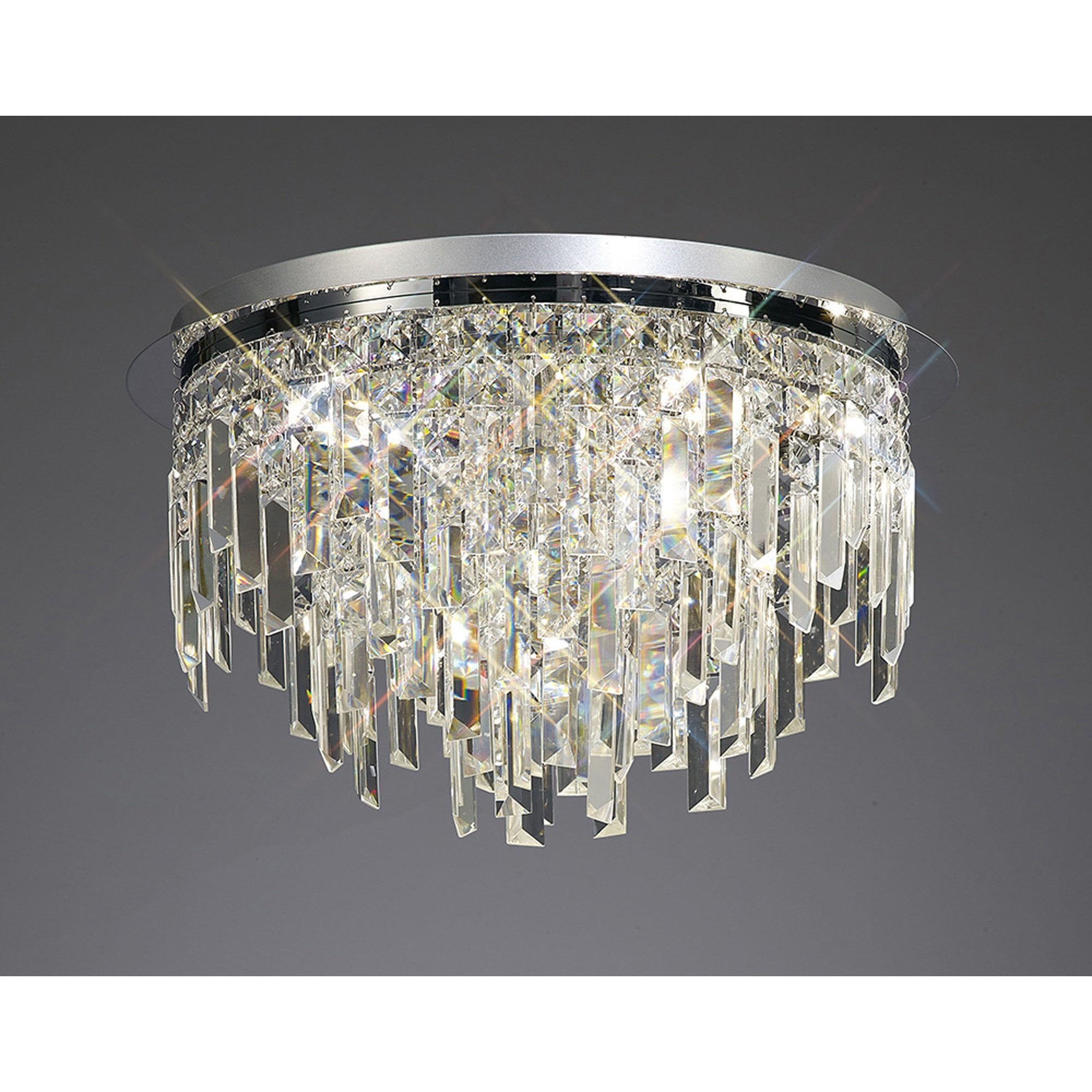 Maddison Ceiling Round 6 Light Polished Chrome/Crystal