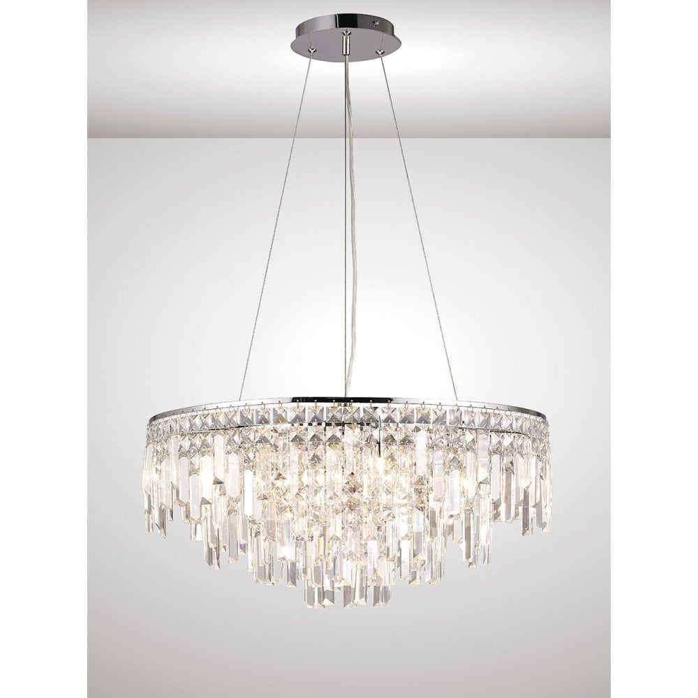 Maddison Pendant Round 8 Light G9 Polished Chrome/Crystal