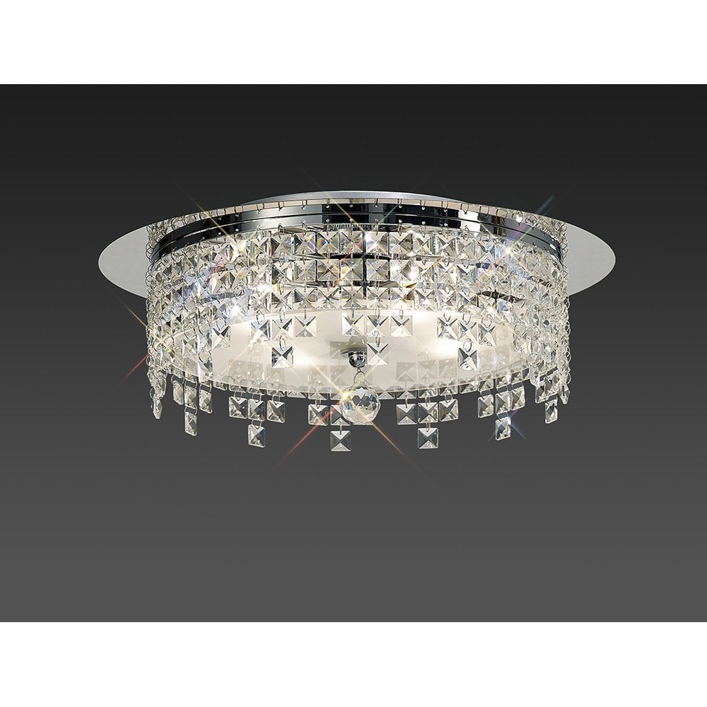 Esta Ceiling Round 6 Light Polished Chrome/Glass/Crystal