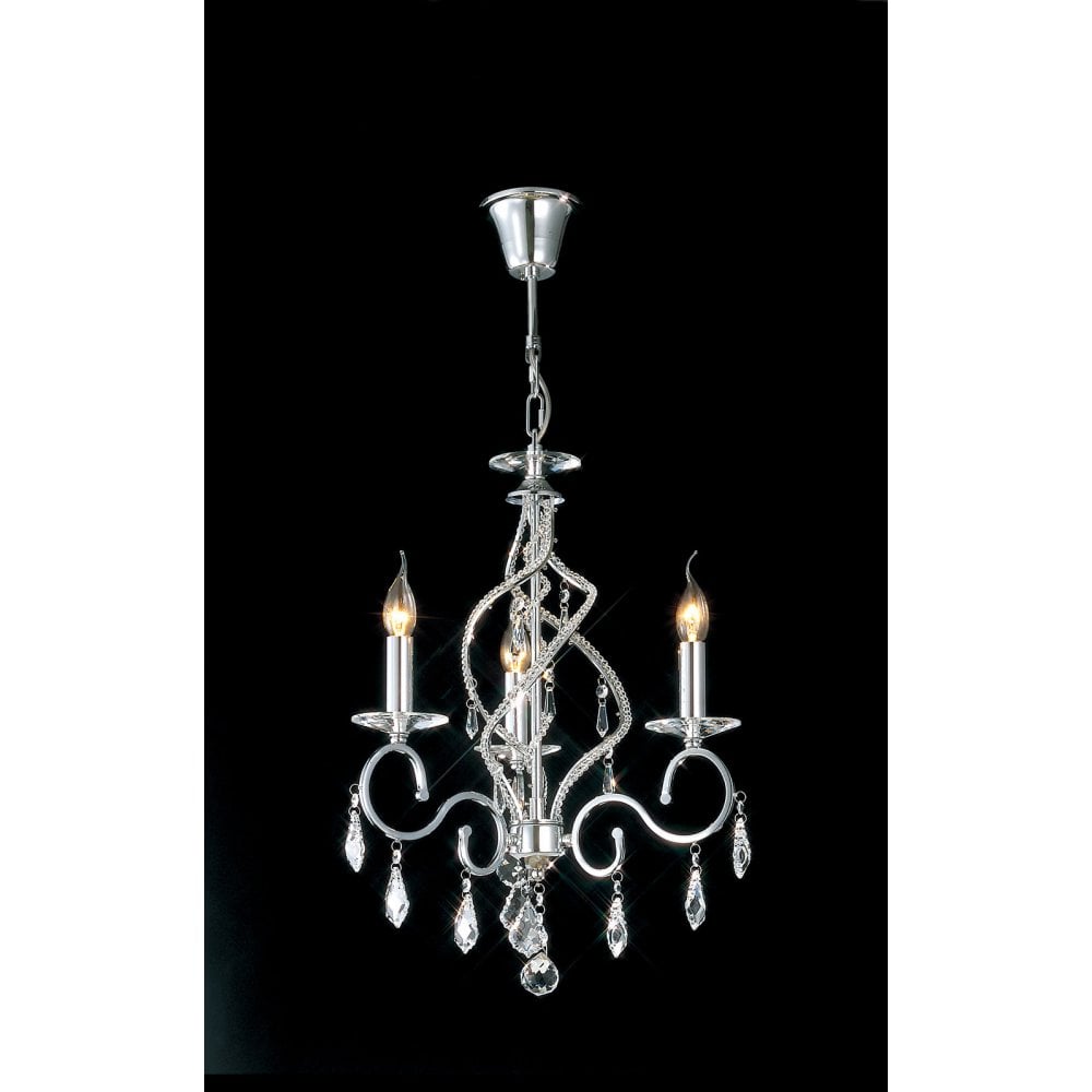 Torino Pendant 3 Light Polished Chrome/Crystal