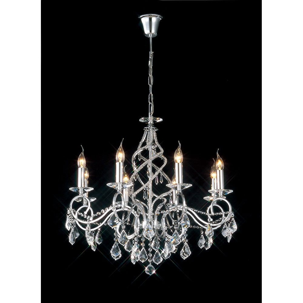 Torino Pendant 8 Light Polished Chrome/Crystal