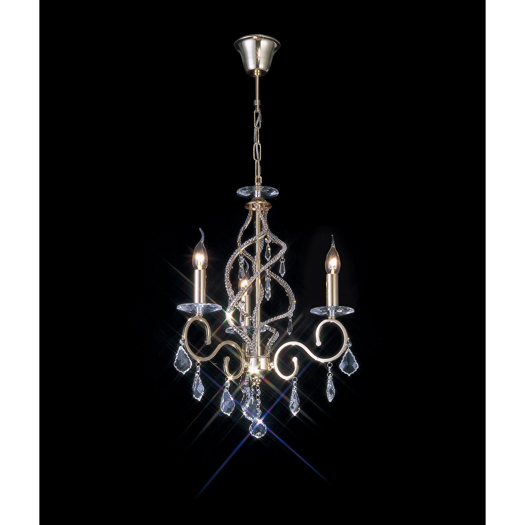 Torino Pendant 3 Light French Gold/Crystal