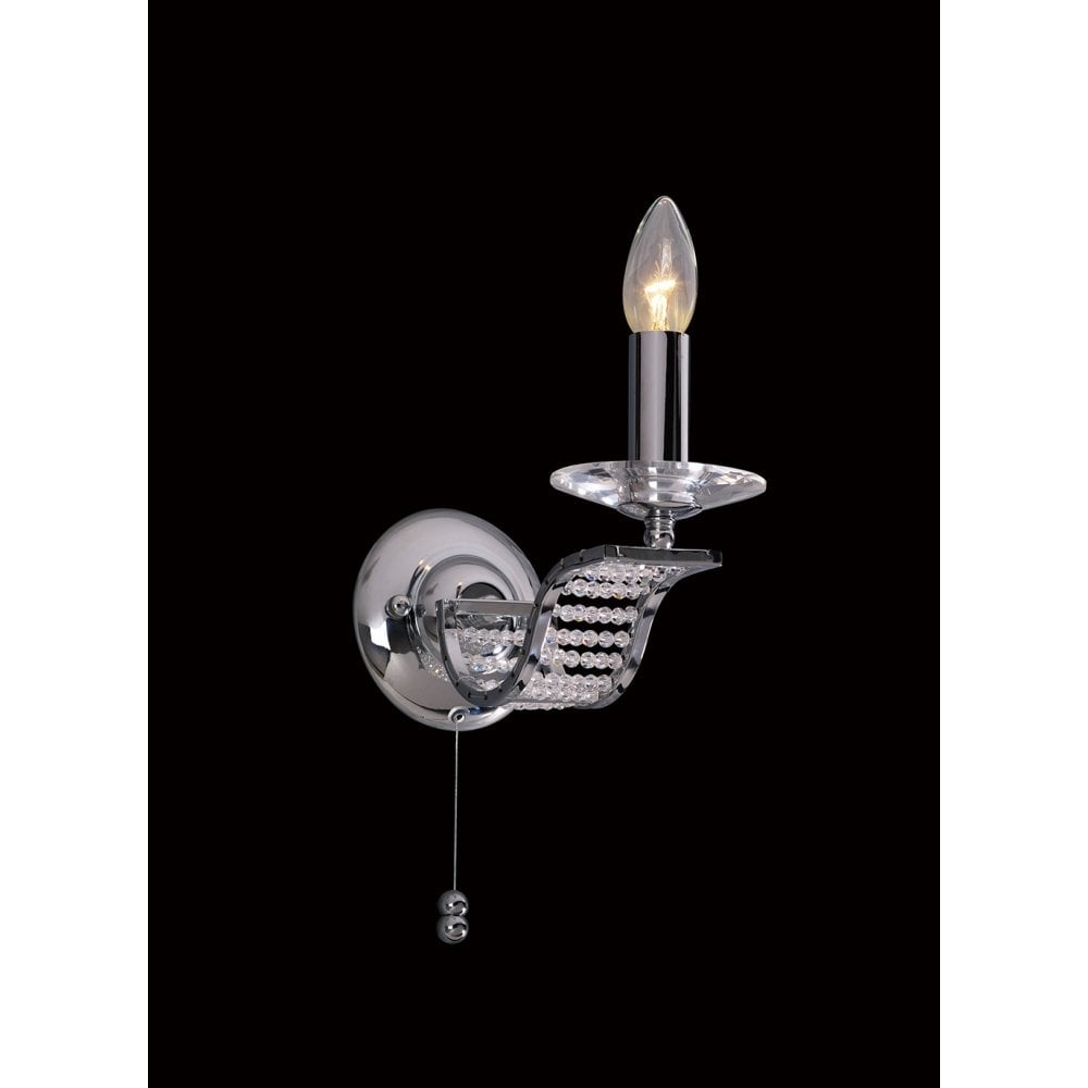 Niobe Wall Lamp Switched 1 Light Polished Chrome/Crystal