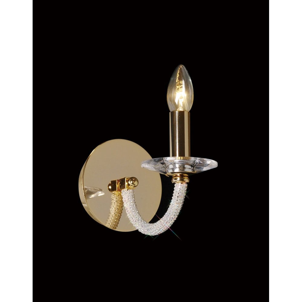 Elena Wall Lamp Switched 1 Light Gold/Crystal