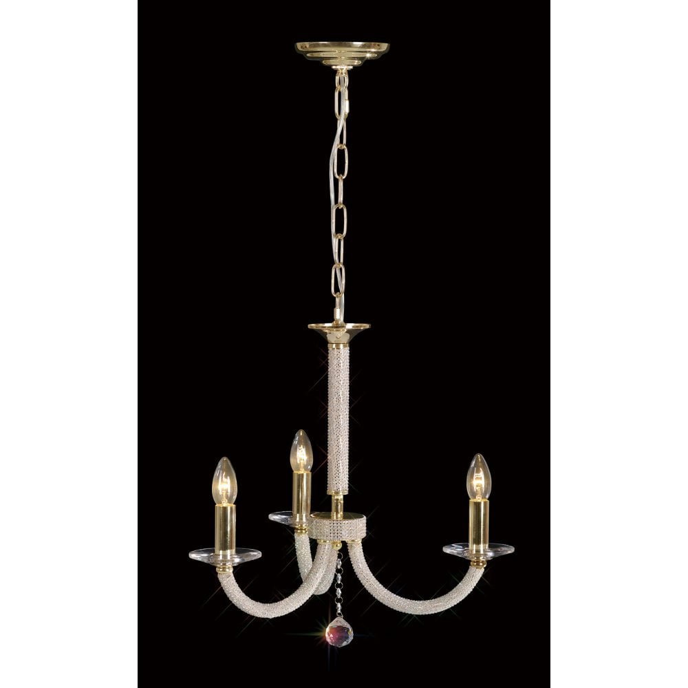 Elena Pendant 3 Light Gold/Crystal