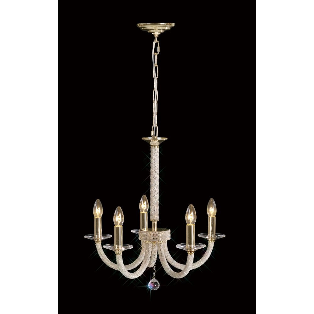 Elena Pendant 5 Light Gold/Crystal