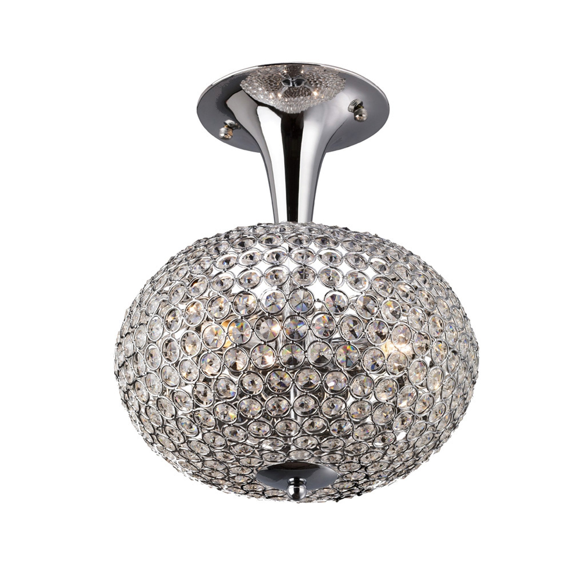 Vado Semi Ceiling 3 Light Polished Chrome/Crystal